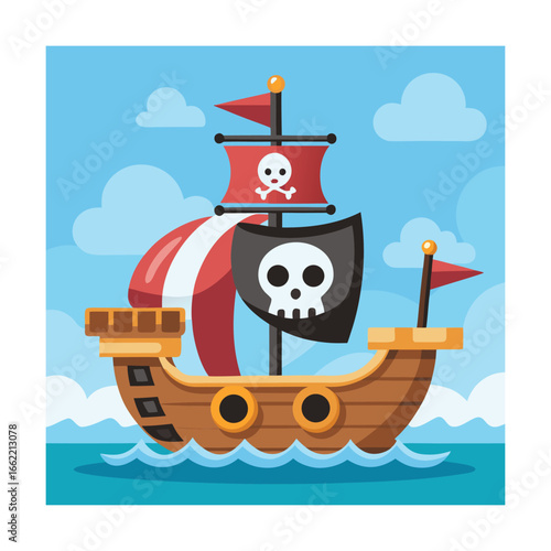 pirate ship ride skull flag