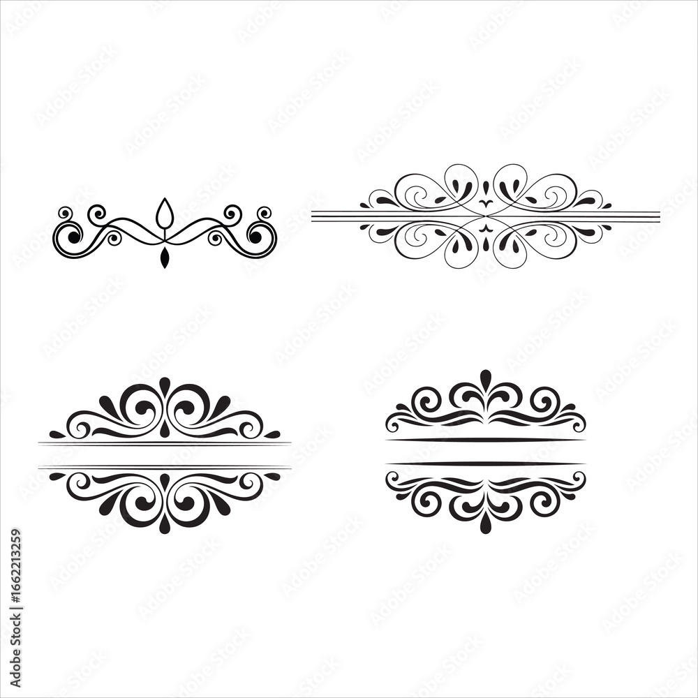 Obraz premium Ornamental Divider Set Vector isolated element