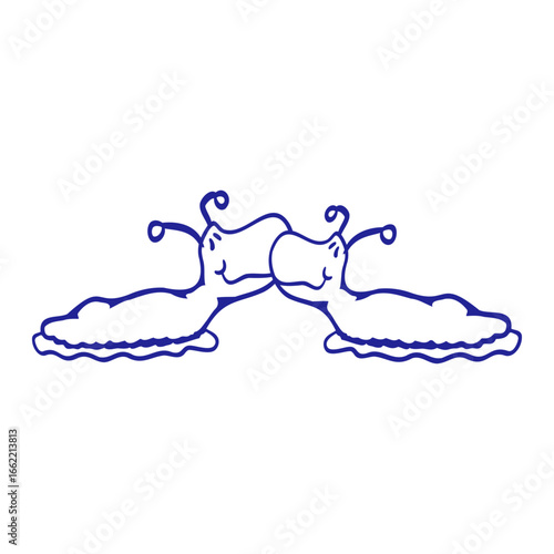 2 Slugs Snail Kiss Two Couple Love Valentine's Day