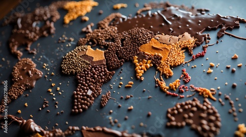Global Chocolate Indulgence Sweet Map of the World Chocolate Art