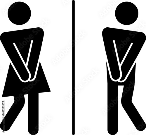 WC icon set. Toilet, restroom, man and woman, bathroom, disabled, dumpster, toilet paper, infant - stock vector.Restroom Sign.Bathroom Glyph Icon Restroom Sign Male and female toilet icon