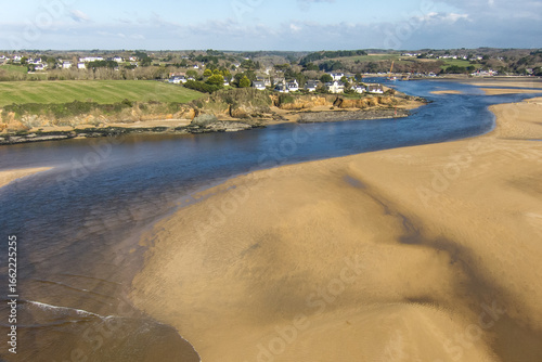 Guidel Morbihan Clohars Carnoet Finistere Coastal River Mouth and Sandbanks at Low Tide
