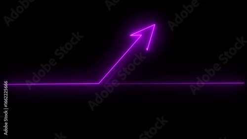Wallpaper Mural Neon up direction arrow icon animation on black background. Glowing neon line of  arrow with business profit concept with neon  Torontodigital.ca