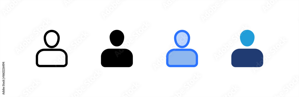 Obraz premium Person icon set multiple style collection. Vector illustration.