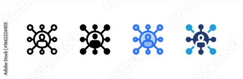 Networking icon set multiple style collection. Vector illustration.