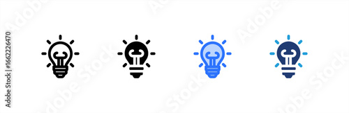 Idea icon set multiple style collection. Vector illustration.