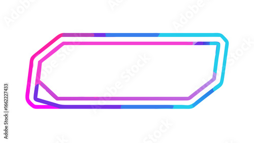 Colorful double lined polygon with rounded corners and a gradient fill on a white background