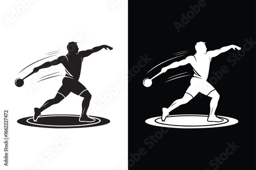 Hammer throw icon vector on White Background ,Vector Art Illustration on white background.