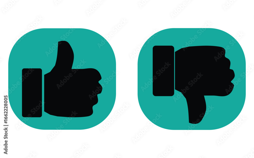 Thumbs Up and Thumbs Down Icons in Modern Flat Design – Vector Illustration Thumbs Up and Thumbs Down Icons in Modern Flat Design – Vector Illustration