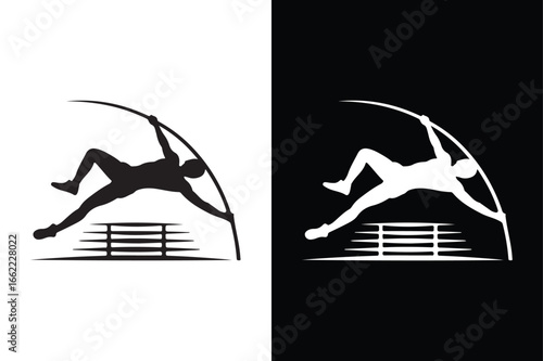Pole vault icon vector on White Background ,Vector Art Illustration on white background.