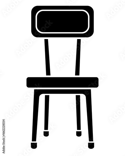 Classic wooden chair, furniture - vector silhouette image for a logo, icon, or stencil. Wooden chair with a backrest image for a stencil