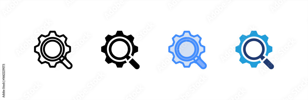 Advanced Search icon set multiple style collection. Vector illustration. Advanced Search icon set multiple style collection. Vector illustration.