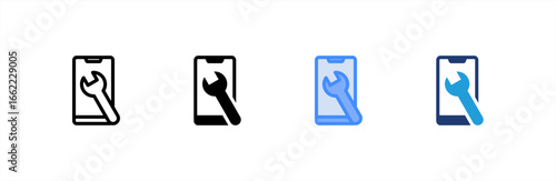 Repairing icon set multiple style collection. Vector illustration.