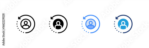 Returning Visitor icon set multiple style collection. Vector illustration.
