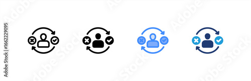Customer Behavior icon set multiple style collection. Vector illustration.