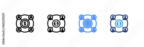 Affiliate Marketing icon set multiple style collection. Vector illustration.