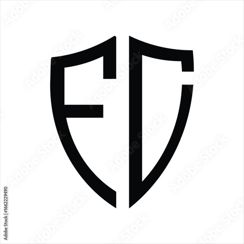 Letter f, l logo monogram emblem style with crown Vector Image