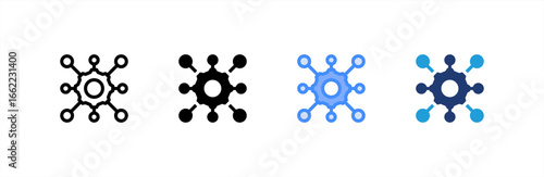 Network icon set multiple style collection. Vector illustration.