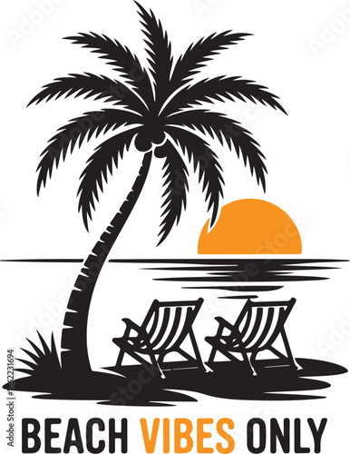 Plam trees silhouette vector, illustration on white background
