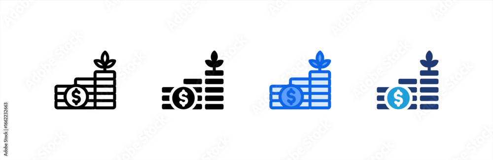 Obraz premium Growing icon set multiple style collection. Vector illustration.