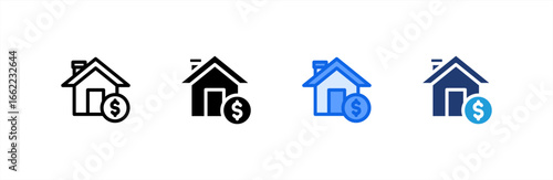 Real Estate icon set multiple style collection. Vector illustration.