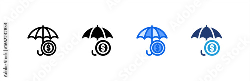 Insurance icon set multiple style collection. Vector illustration.