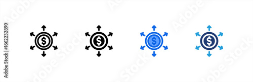 Diversification icon set multiple style collection. Vector illustration.