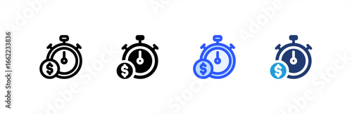 Sale Time icon set multiple style collection. Vector illustration.