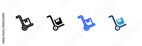 Delivery Cart icon set multiple style collection. Vector illustration.