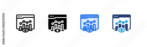 Web Traffic icon set multiple style collection. Vector illustration.