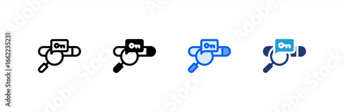 Keyword icon set multiple style collection. Vector illustration.