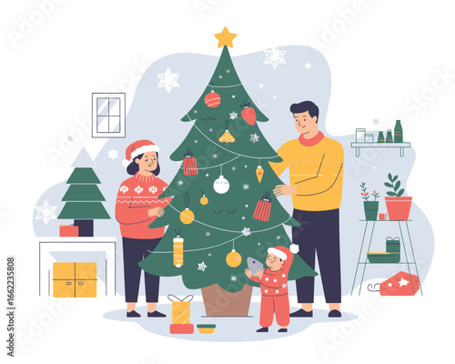Flat design vector illustration of a cozy home interior with furniture and plants