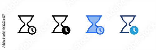 Waiting icon set multiple style collection. Vector illustration.