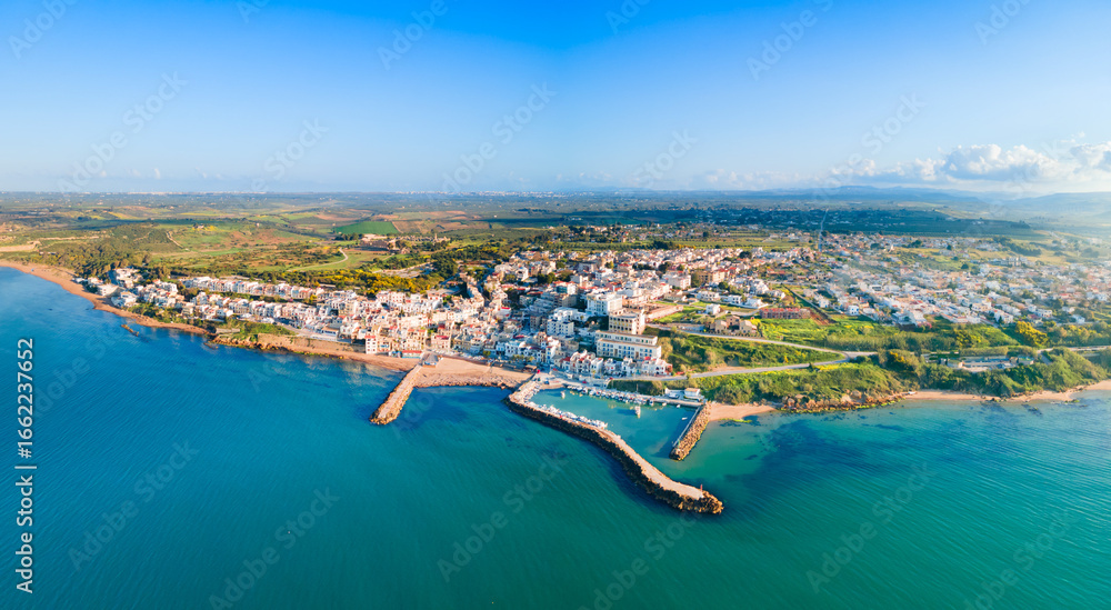Fototapeta premium Marinella di Selinunte aerial panoramic view in Sicily