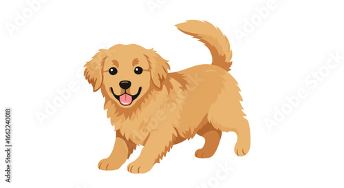 Adorable golden retriever puppy with a joyful expression