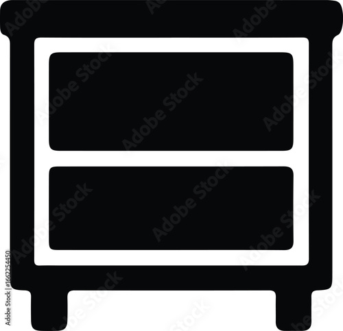 Illustrator Vector minimalist bedside table for bedroom furniture silhouette