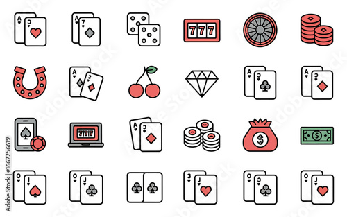 Collection of thirty casino and gambling themed graphics