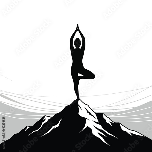 Yoga Mountain Pose Silhouette