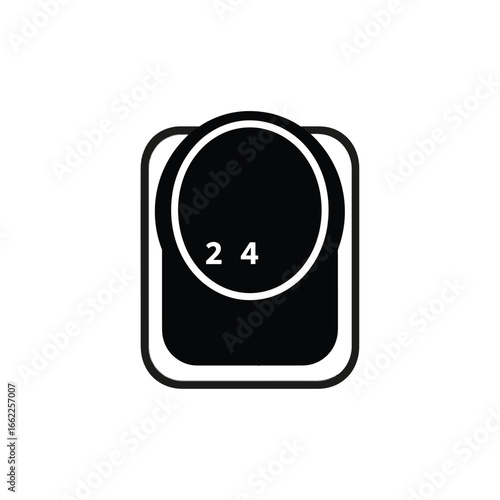 Minimalist Illustration Simple 24-Hour Design Concept for Time and Schedule