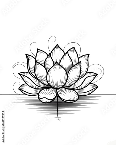 Elegant sophisticated black and white line art design