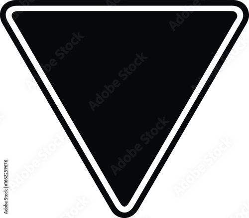 Illustrator Vector Triangular Yield Road Sign Traffic Symbol Safety silhouette