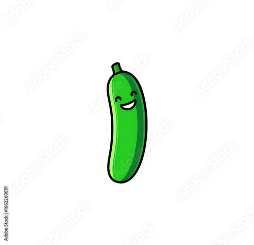 Happy Green Cucumber Smiling and Winking with a Joyful Face Vector Art Illustration