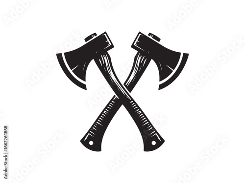 Crossed Axes Silhouette Vector