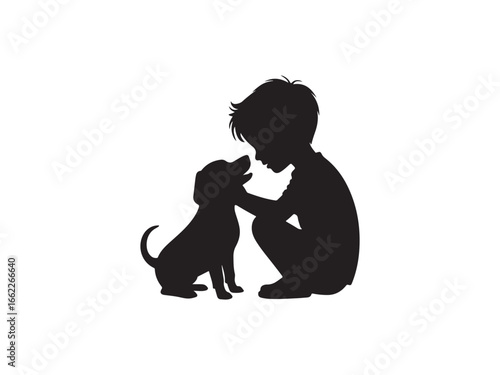 Silhouette of Man Walking Dog with Best Friends Forever Text