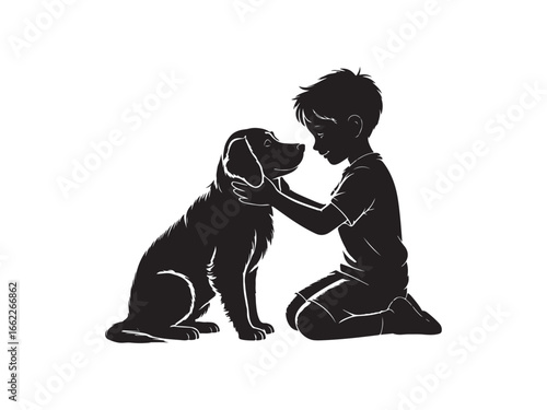 Silhouette of Man Walking Dog with Best Friends Forever Text