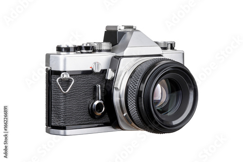 Old Retro Photo Film Camera Isolated on White and Png Transparent Background