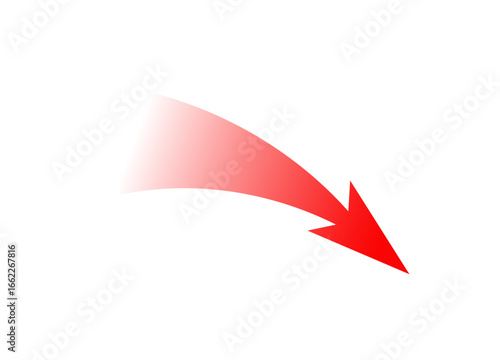 Bold red gradient arrow curves to show direction or attack in planning, battle, or strategy visuals.