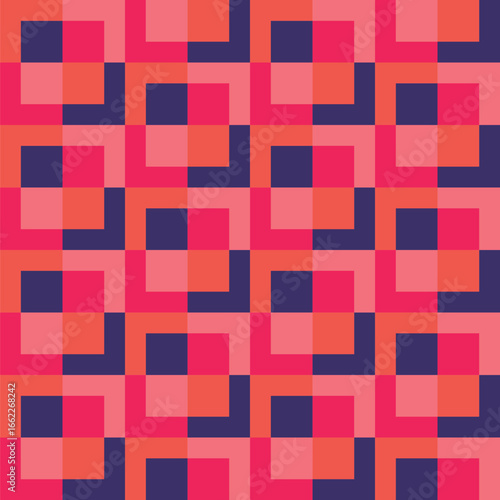 Ταπετσαρία Pattern created from orange, blue, pink and fuschia pink squares