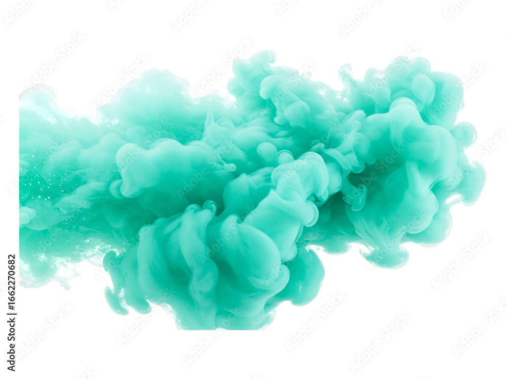 Obraz premium Turquoise smoke isolated on transparent background