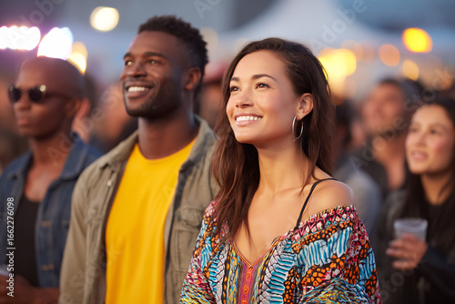diverse people enjoying outdoor cultural festival